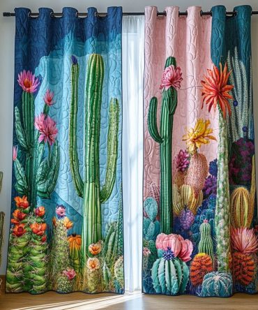 Cactus Sunset Quilted Curtains