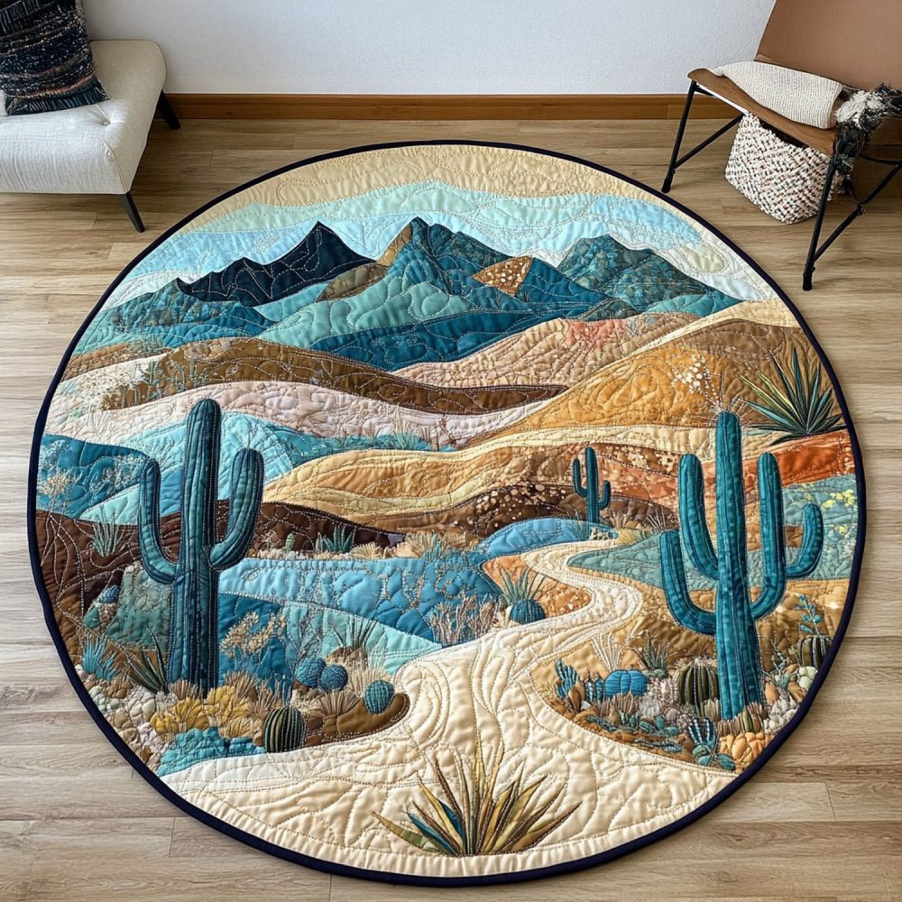 Cactus Vista Quilted Round Mat