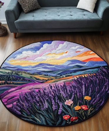 Calm Bloom Quilted Round Mat