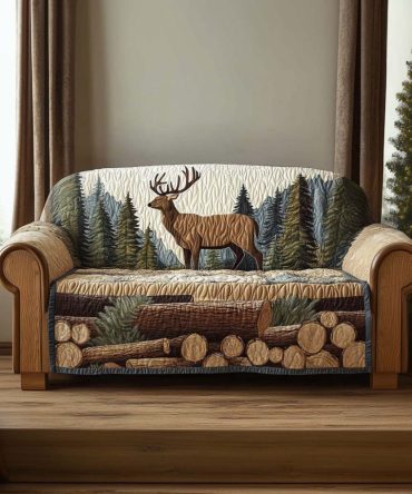 Calm Deer Quilted Sofa Cover