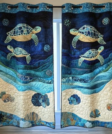 Calm Swimmer Quilted Curtains