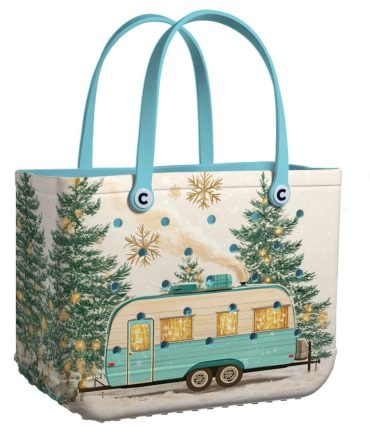 Vintage Camper Tote Bag - Festive Winter Design, Durable & Stylish For Everyday Use