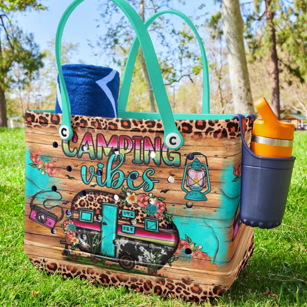 Bucket Tote Bag, Limited Edition Bogg Bag, Beach Bag Camping Vibes - Image 3