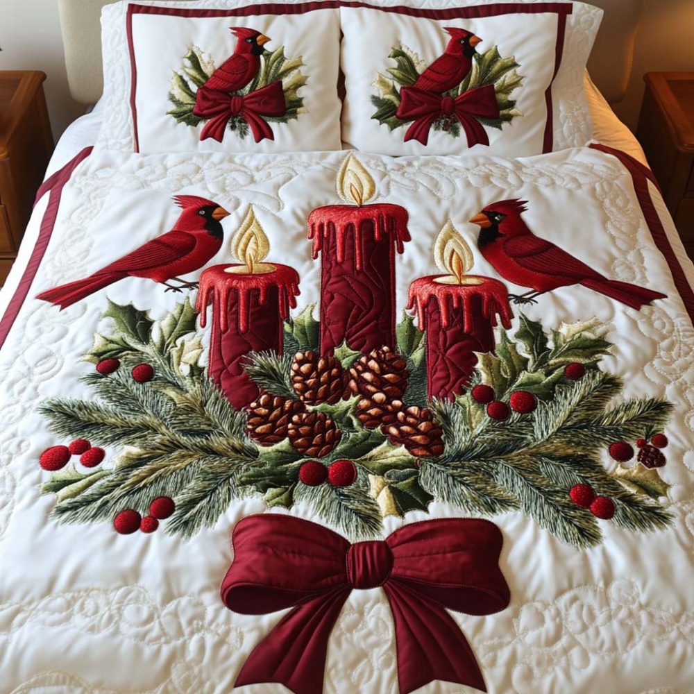 Candle Harmony 3-Piece Quilted Bedding Set