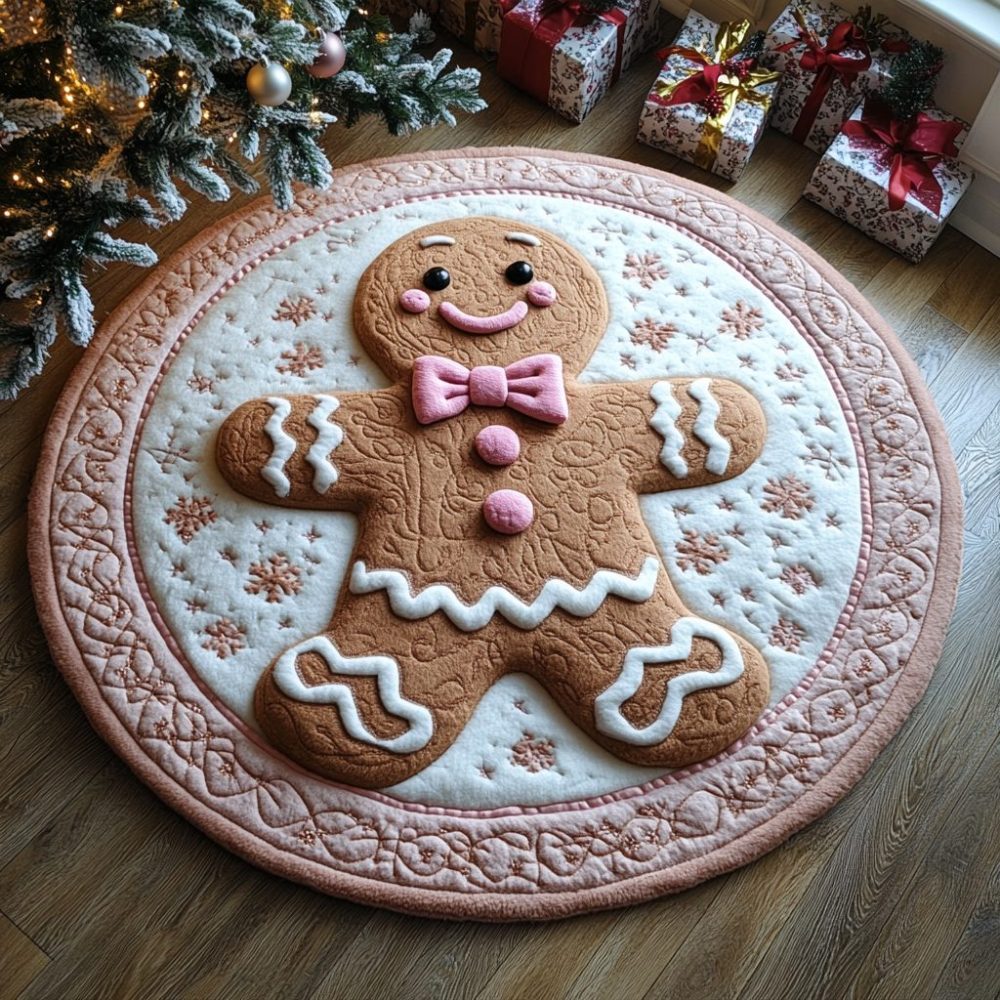 Candy Cane Lane Quilted Round Mat