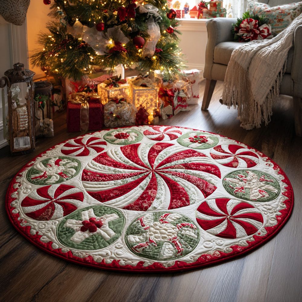 Candy Swirl Quilted Round Mat