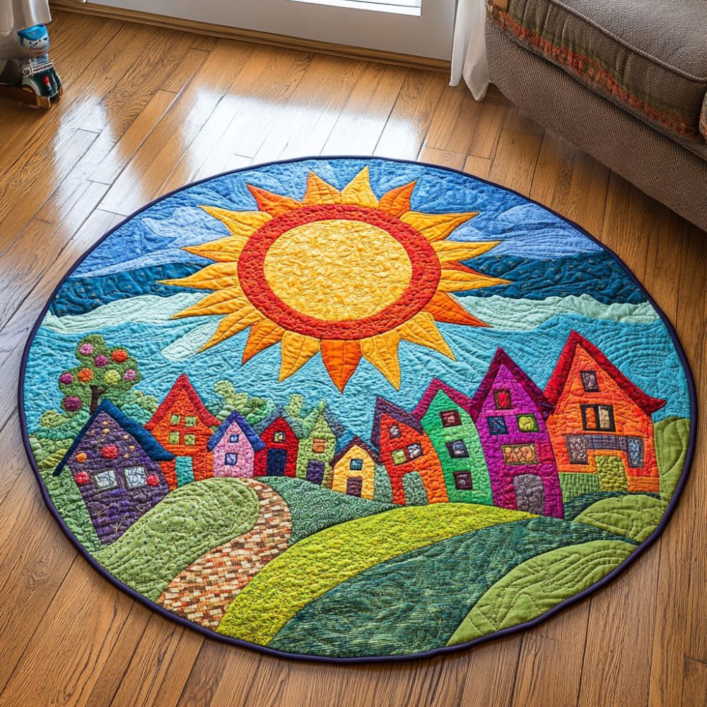 Candy Town Quilted Round Mat