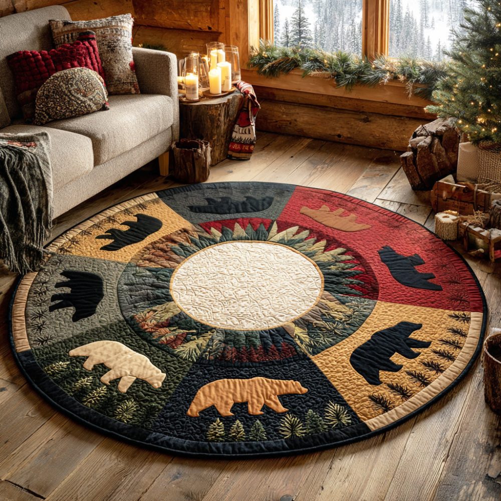 Canyon Bear Quilted Round Mat