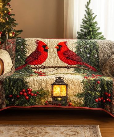 Cardinal Blessings Quilted Sofa Cover