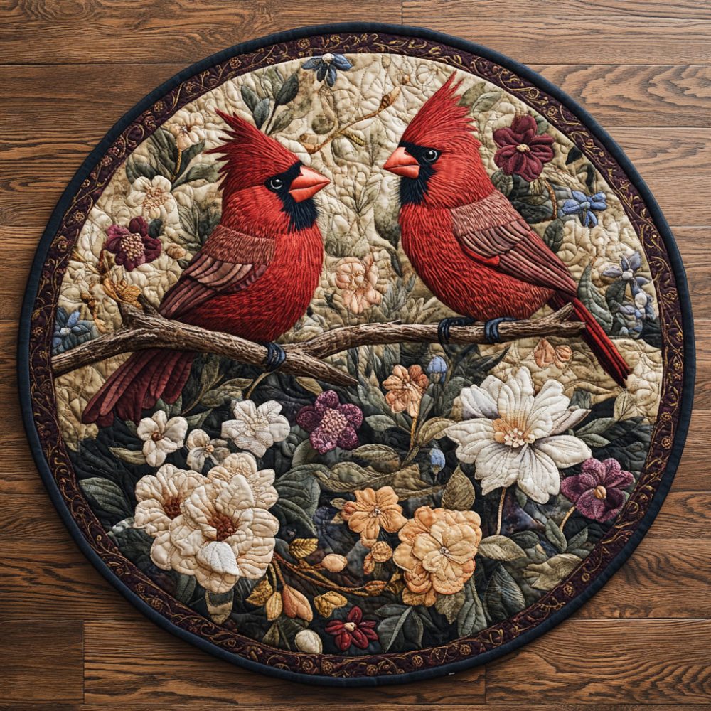 Cardinal Haven Quilted Round Mat
