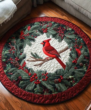 Cardinal Nest Quilted Round Mat