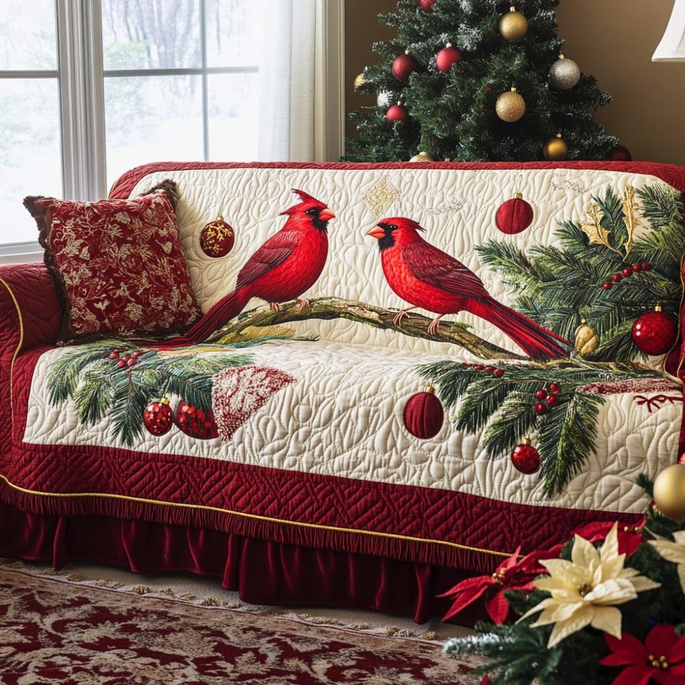 Cardinal Whisper Quilted Sofa Cover