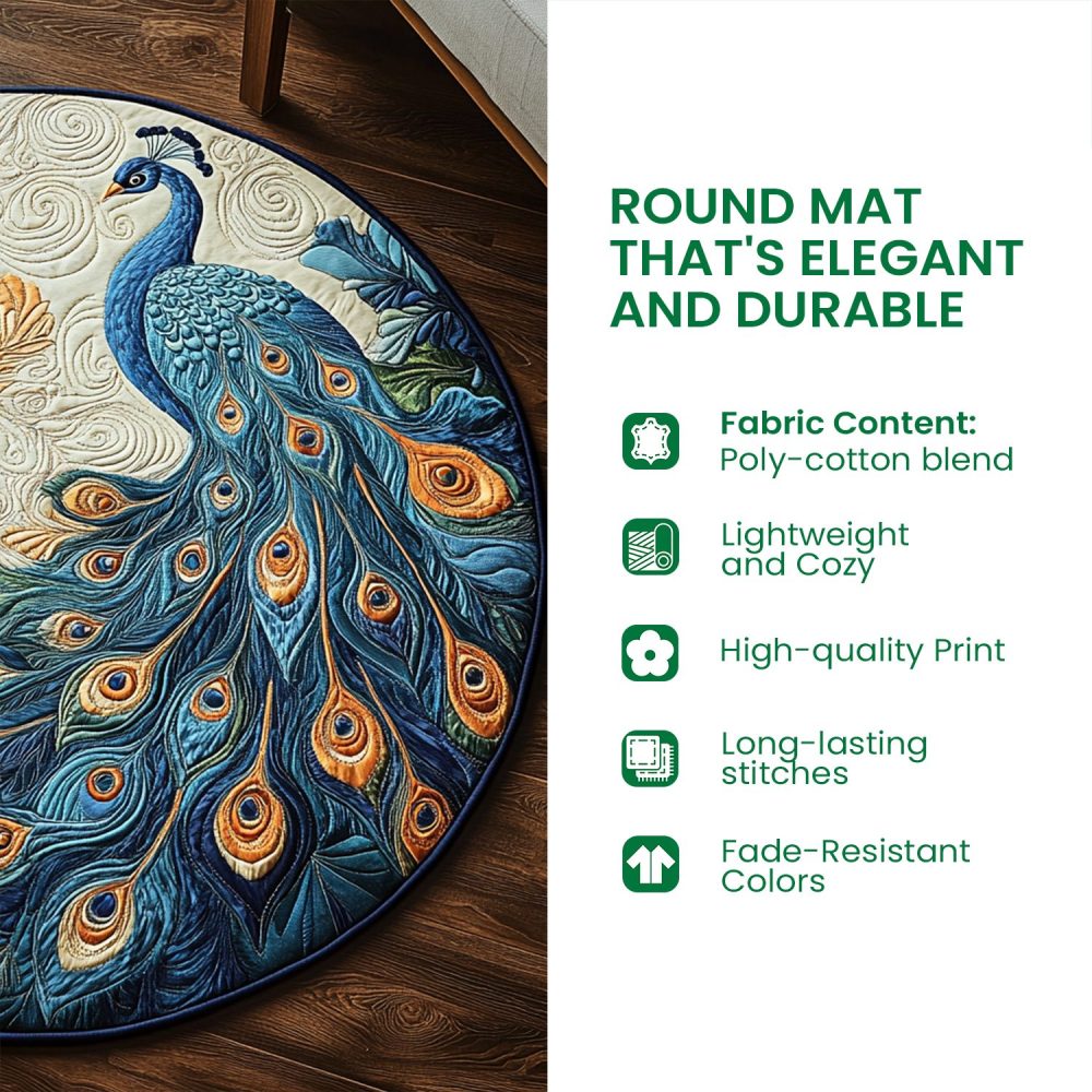 Native American Horse Quilted Round Mat - Image 4