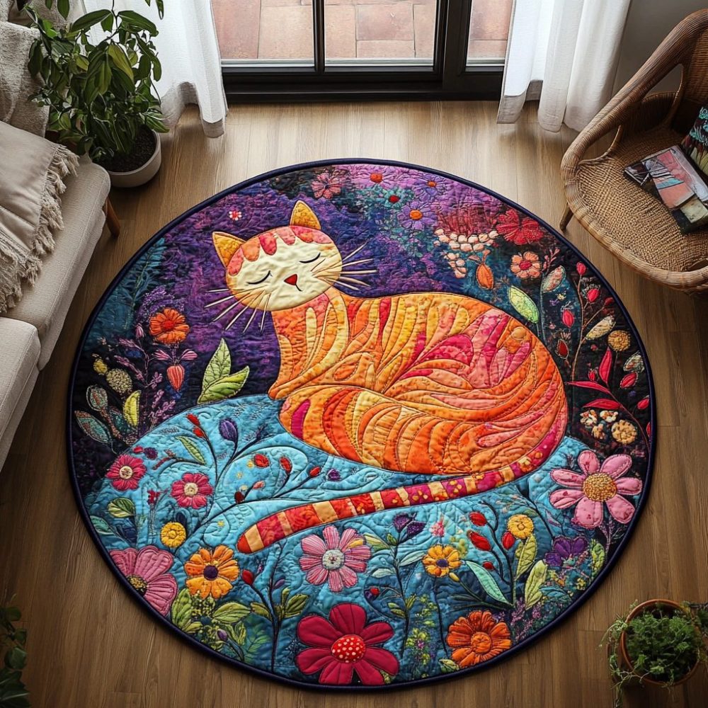 Cat Comfort Place Quilted Round Mat