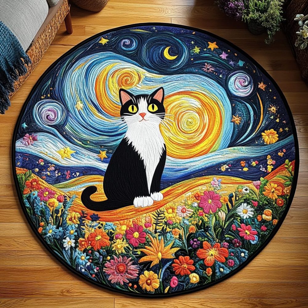 Cat Cozy Corner Quilted Round Mat