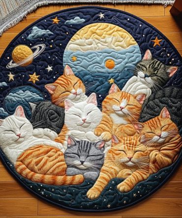 Cat Lullaby Quilted Round Mat