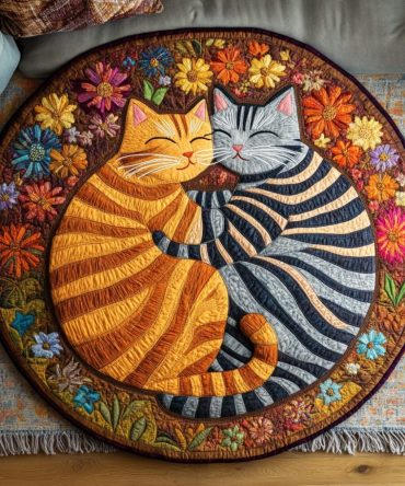 Catnap Delight Quilted Round Mat