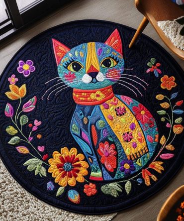 Catnap Delight Quilted Round Mat
