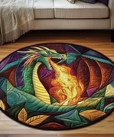 Celestial Roar Quilted Round Mat