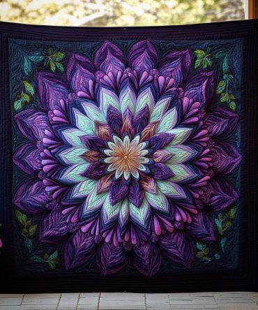 Celestial Bloom Quilted Blanket