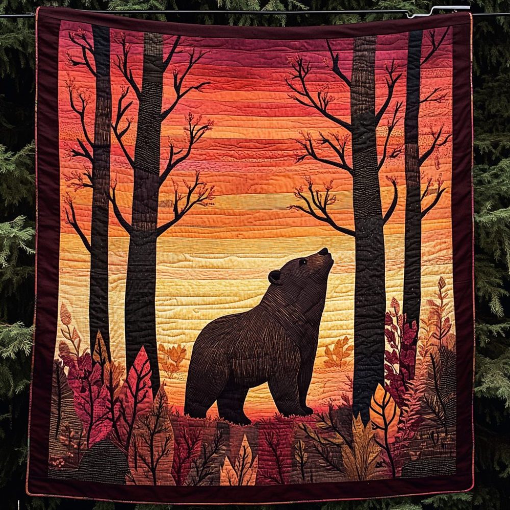 Celestial Grizzly Quilted Blanket