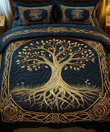 Celestial Roots 3-Piece Quilted Bedding Set