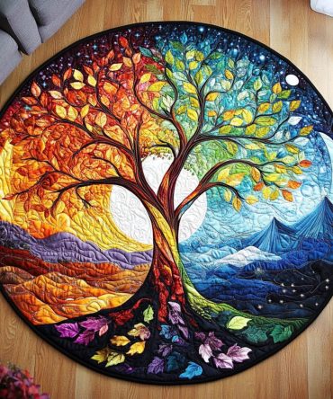 Celestial Roots Quilted Round Mat