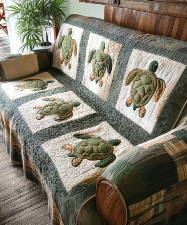 Celestial Shell Quilted Sofa Cover