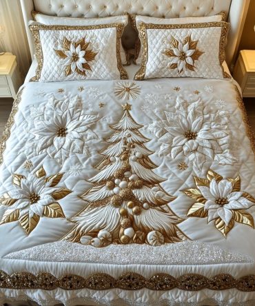 Celestial Snowfall 3-Piece Quilted Bedding Set