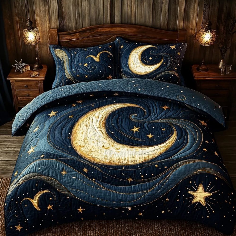 Celestial Whispers 3-Piece Quilted Bedding Set