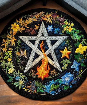 Celestial Wreath Quilted Round Mat