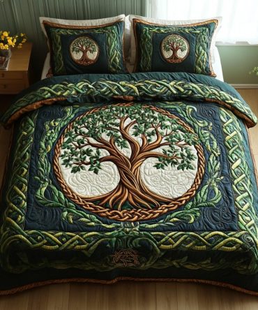 Celtic Canopy 3-Piece Quilted Bedding Set