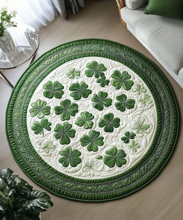 Celtic Clovers Quilted Round Mat