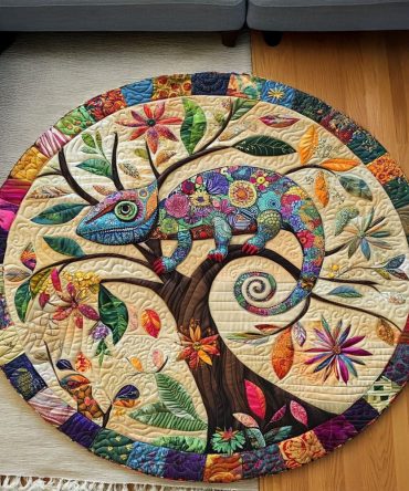 Chameleon Magic Quilted Round Mat