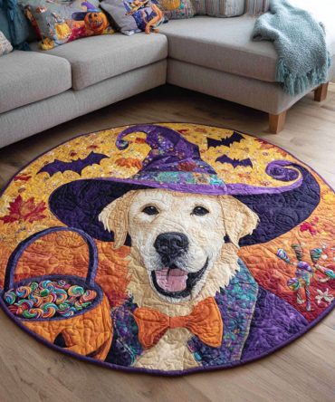 Charming Labrador Retriever Quilted Round Mat