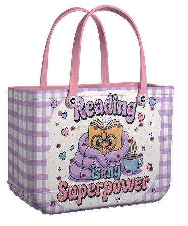 Chic 'Reading Is My Superpower' Tote Bag – Perfect For Book Lovers & Everyday Use!