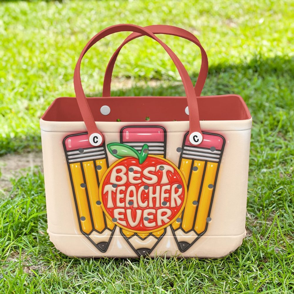 Best Teacher Ever Tote Bag - Perfect Gift For Educators, Stylish & Durable School Accessory - Image 5