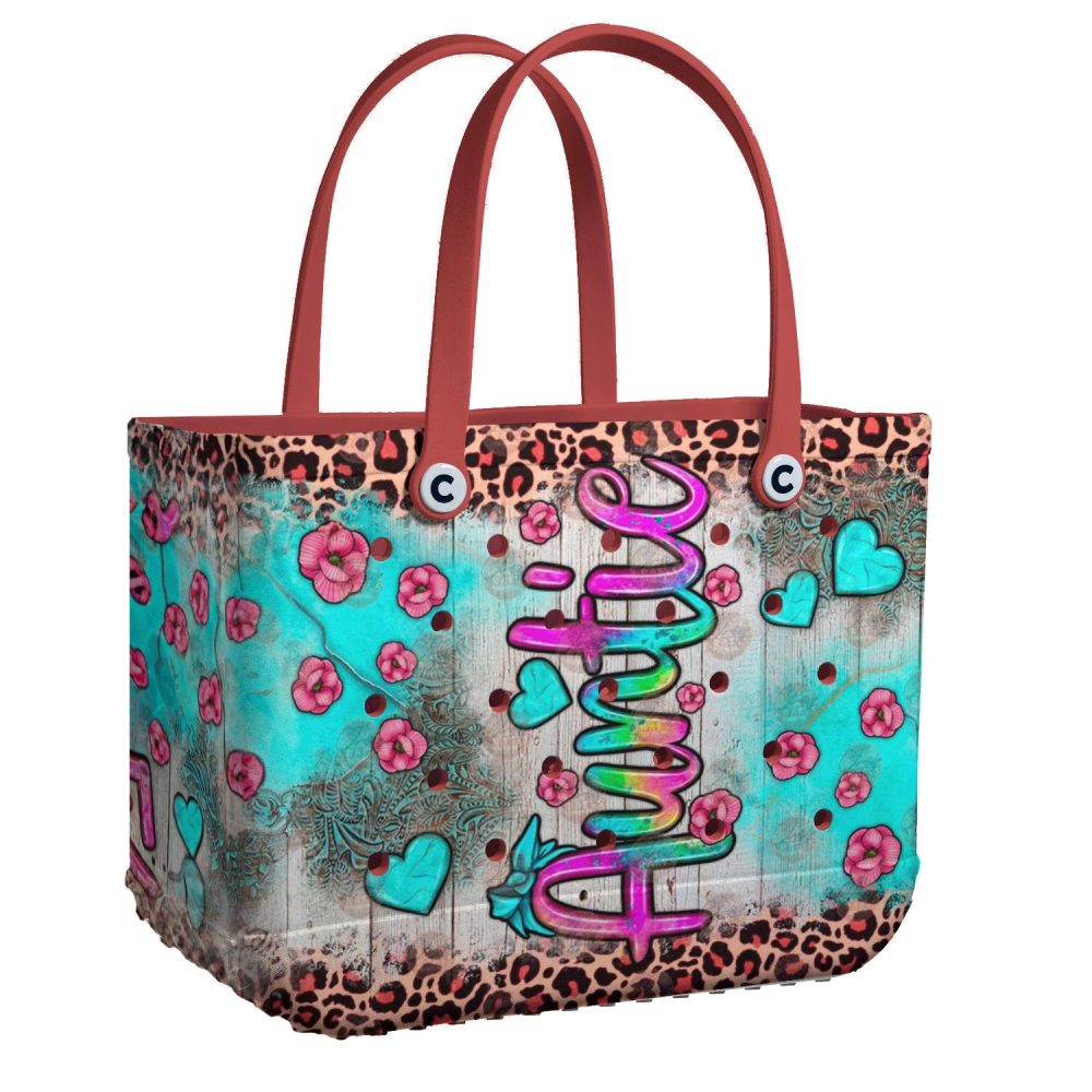 Bucket Tote Bag, Limited Edition Bogg Bag, Beach Bag Auntie'S Floral Wishes