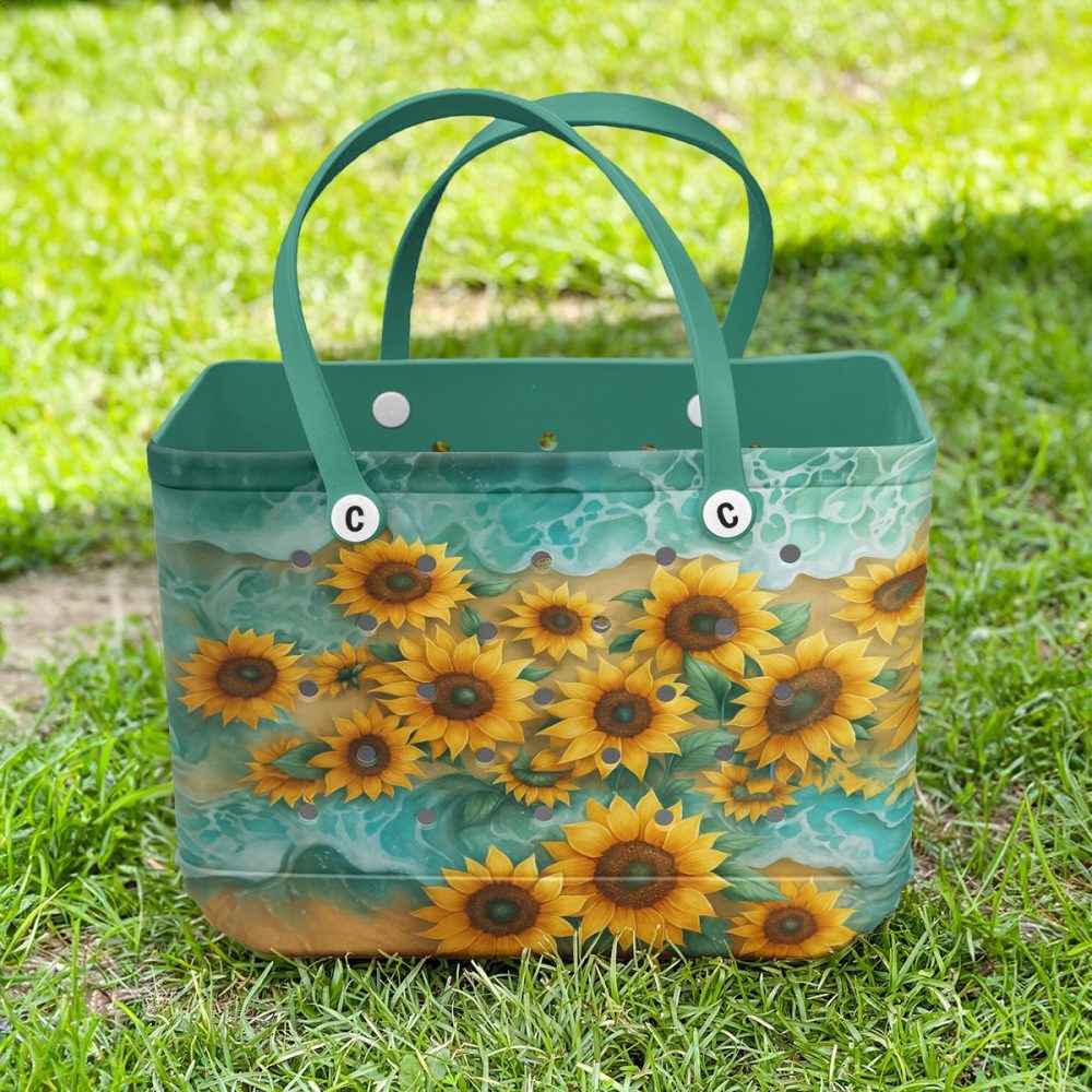 Vibrant Sunflower Tote Bag - Waterproof & Stylish Beach Accessory - Image 2
