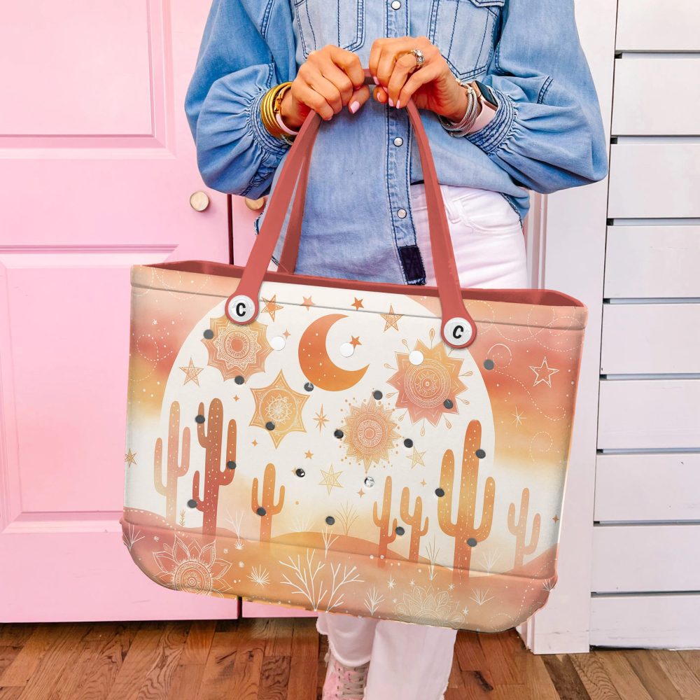 Stylish Sunset Cactus Tote Bag – Boho Chic Design For Everyday Adventure - Image 4