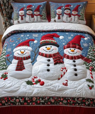 Cheerful Frost 3-Piece Quilted Bedding Set