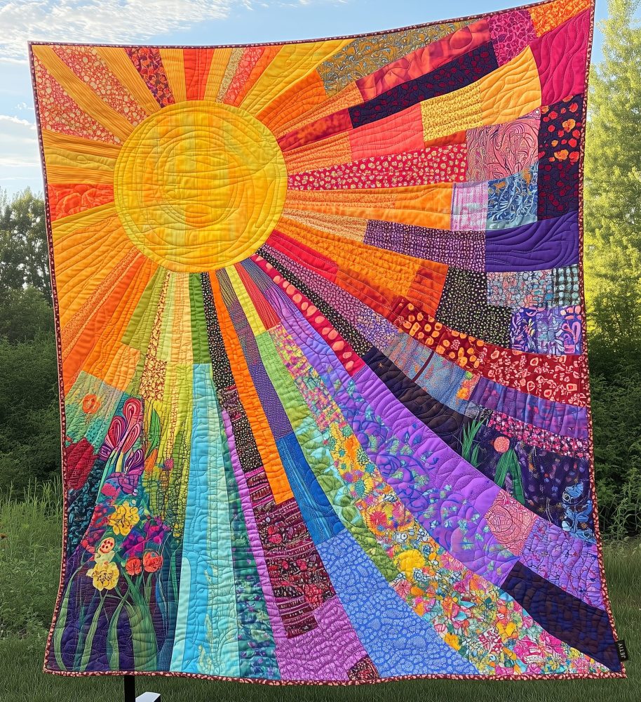 Cheerful Sunshine Quilted Blanket