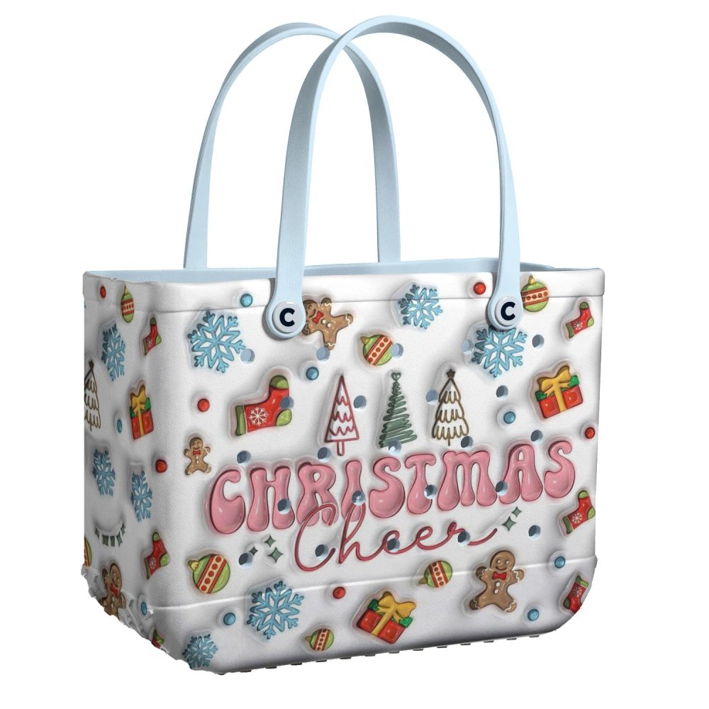 Bucket Tote Bag, Limited Edition Bogg Bag, Beach Bag Christmas Cheer