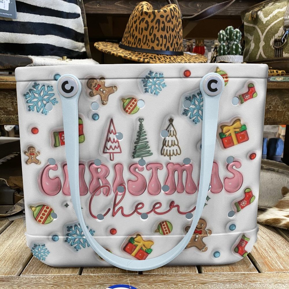 Bucket Tote Bag, Limited Edition Bogg Bag, Beach Bag Christmas Cheer - Image 7