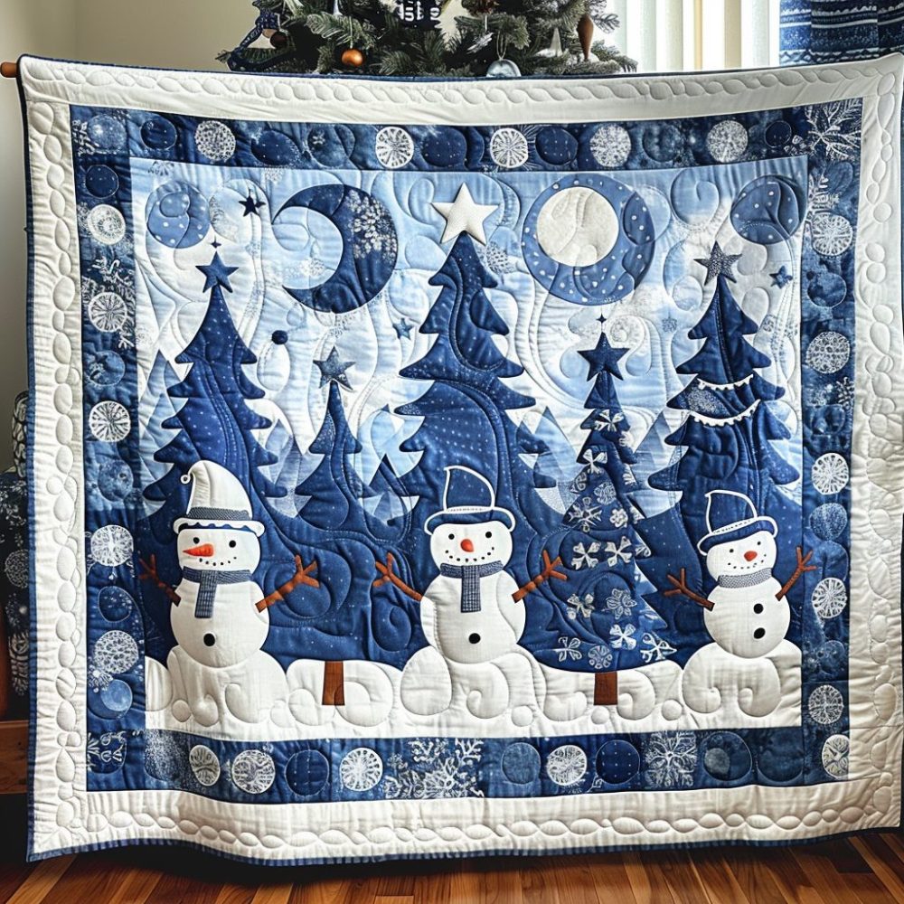 Christmas Snowman Quilted Blanket