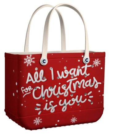 Festive Red Christmas Tote Bag - 'All I Want For Christmas Is You' – Perfect Holiday Gift!