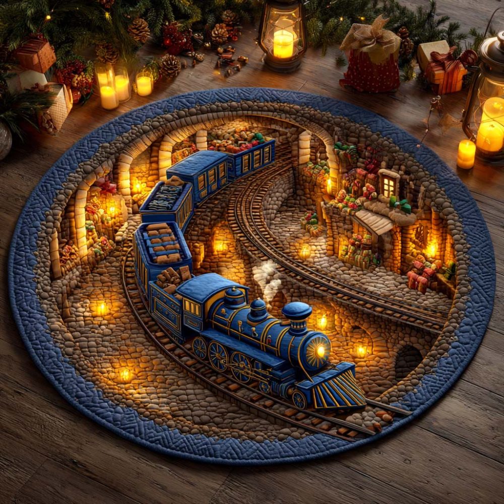 Christmas Depot Journey Quilted Round Mat