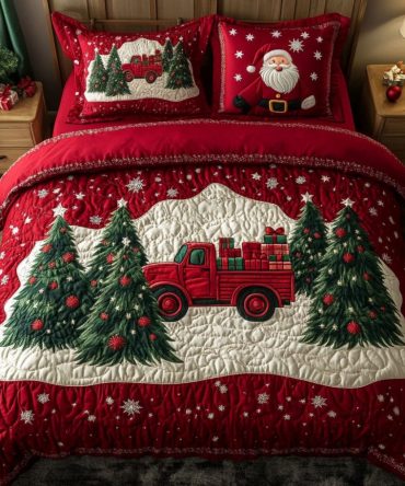 Christmas Eve Drive 3-Piece Quilted Bedding Set