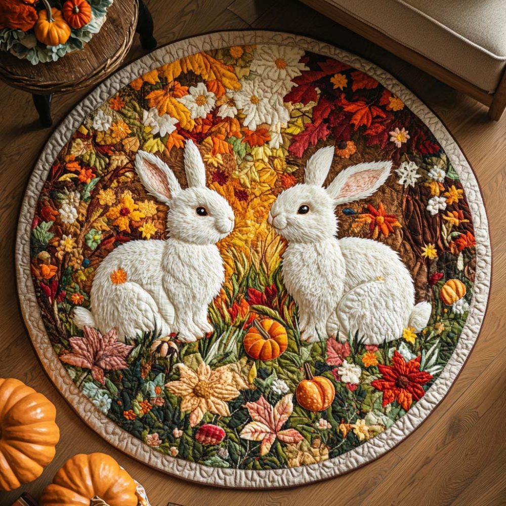 Cinnamon Bunny Quilted Round Mat