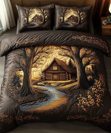 Classic Log Cabin 3-Piece Quilted Bedding Set
